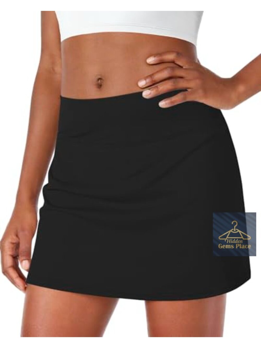 High Waisted Tennis Skort with Built-in Shorts & Pockets Stretchy Athletic Skirt